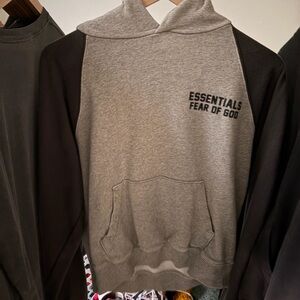 Fear of God Essentials Gray and Black Men's Hoodie
